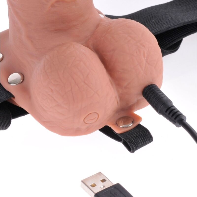 Pipedream — Harnais réglable pénis réaliste avec balles rechargeables et vibrateur 17,8 cm