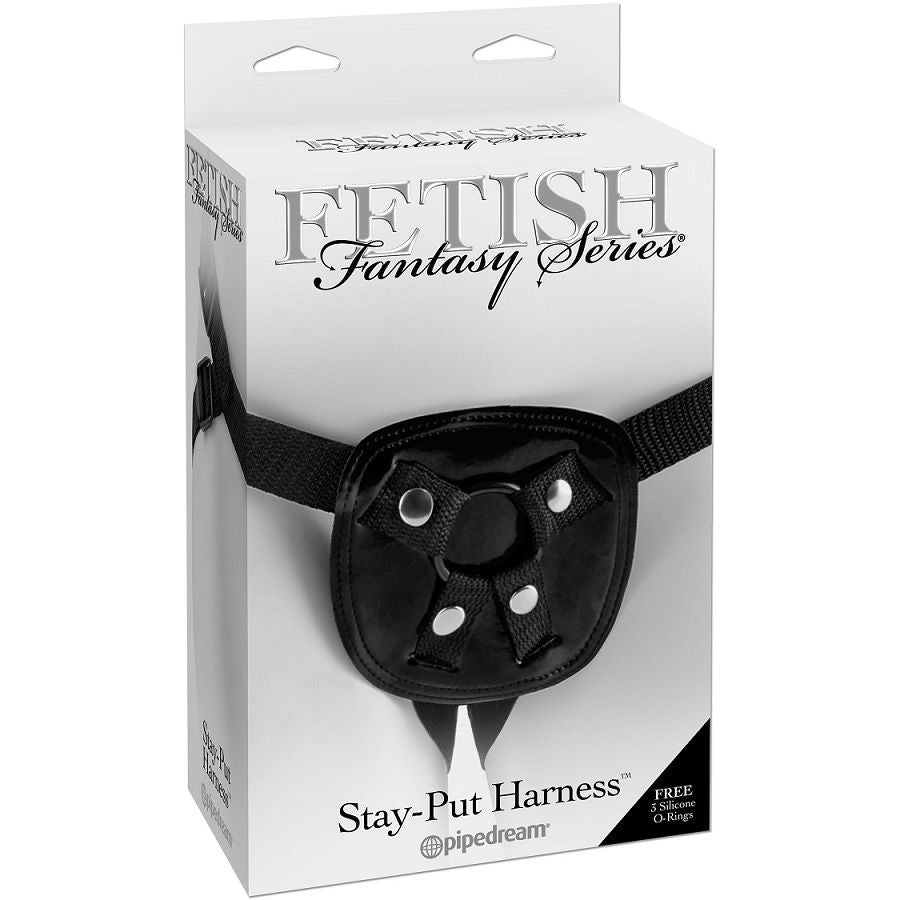 Imbracatura strap-on Fetish Fantasy Stay-Put in neoprene e vinile lucido