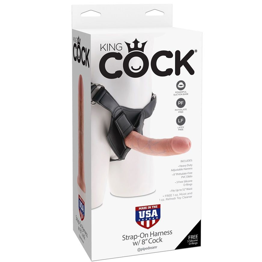 King Cock 8 pulgadas – Strap-on con arnés y consolador realista