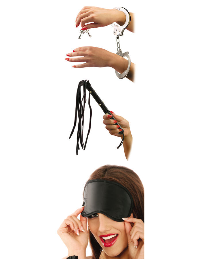 Pipedream – Bondage-Set für Paare mit Peitsche, Handschellen und Maske