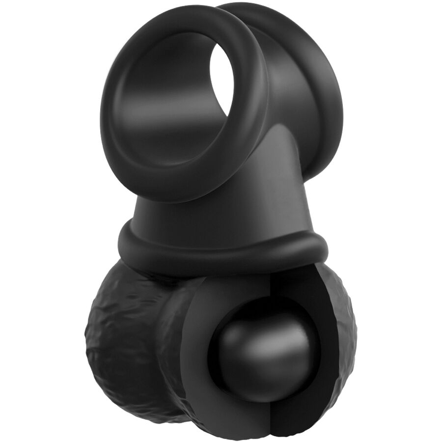 Anello fallico King Cock Elite The Crown Jewels con sfere in silicone