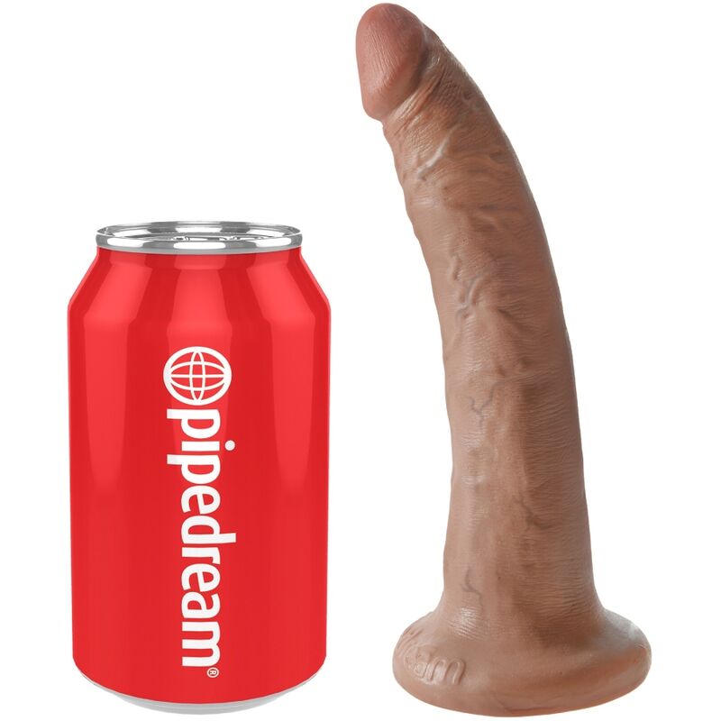 Pipedream King Cock – Dildo realistico sottile con ventosa, 7 pollici – Caramello