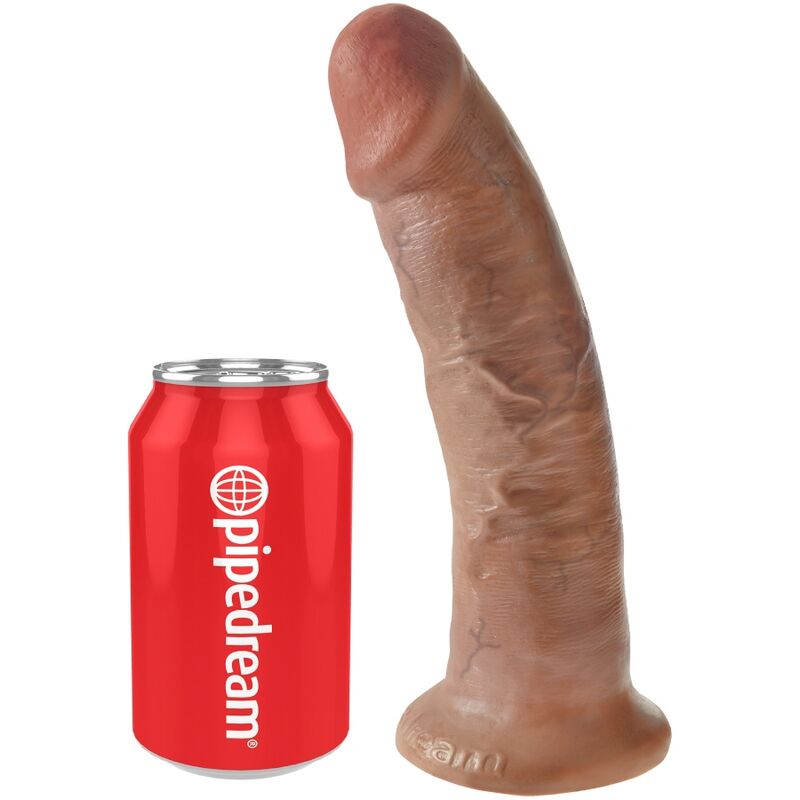 Pipedream King Cock – Consolador realista inclinado, 9 pulgadas – Caramelo