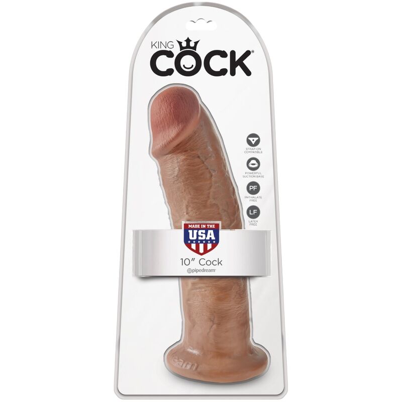 Pipedream King Cock – Dildo realistico largo con ventosa, 10 pollici – Caramello