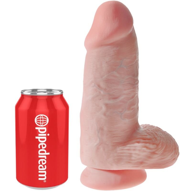 King Cock Chubby – Consolador realista ancho con ventosa, 7,5 cm – Carne claro