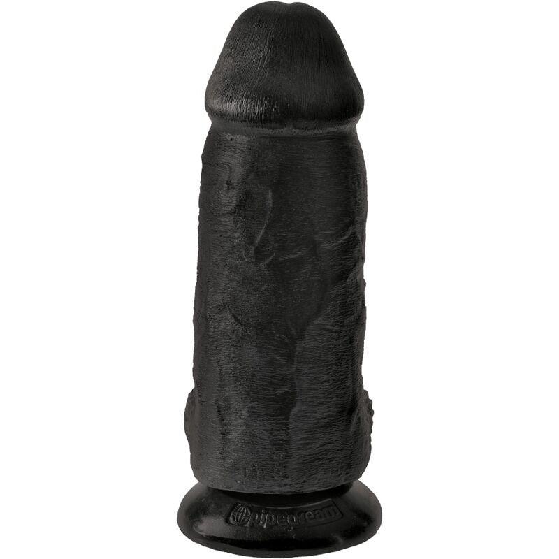 King Cock Chubby – Consolador realista ancho con ventosa, 7,5 cm – Negro