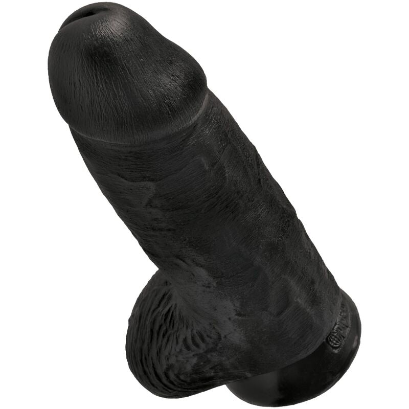King Cock Chubby – Consolador realista ancho con ventosa, 7,5 cm – Negro