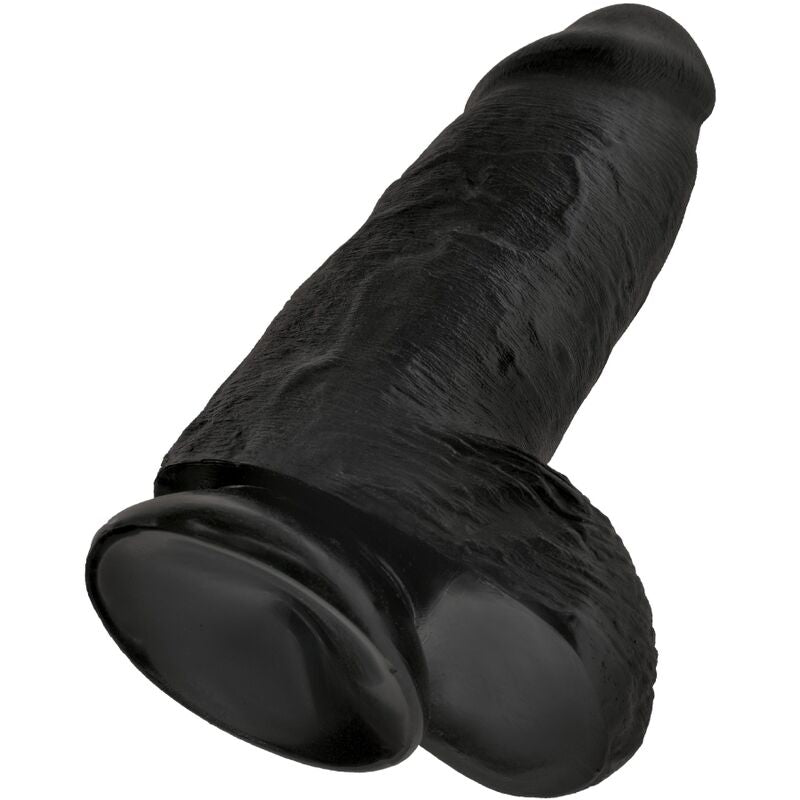 King Cock Chubby – Consolador realista ancho con ventosa, 7,5 cm – Negro