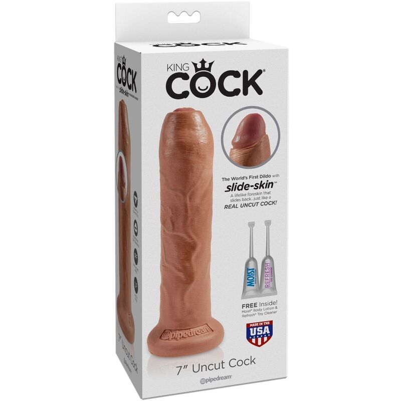 King Cock Uncut — Gode à prépuce mobile 7 pouces