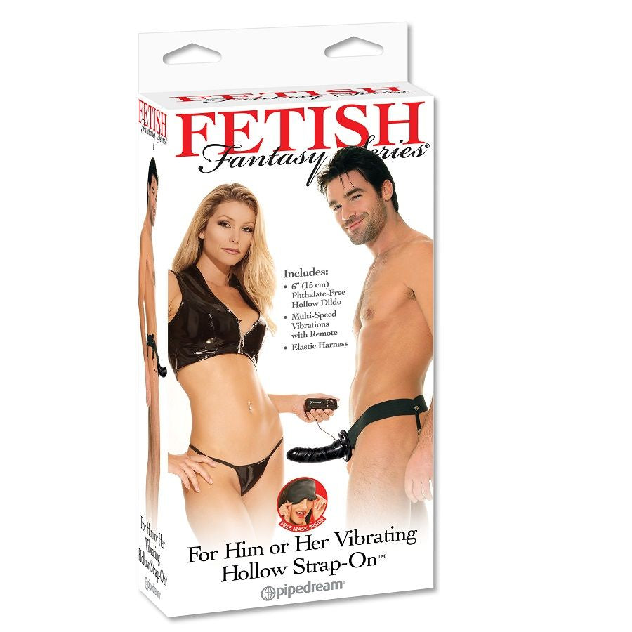 Pipedream — Sangle creuse vibrante pour elle ou lui noir