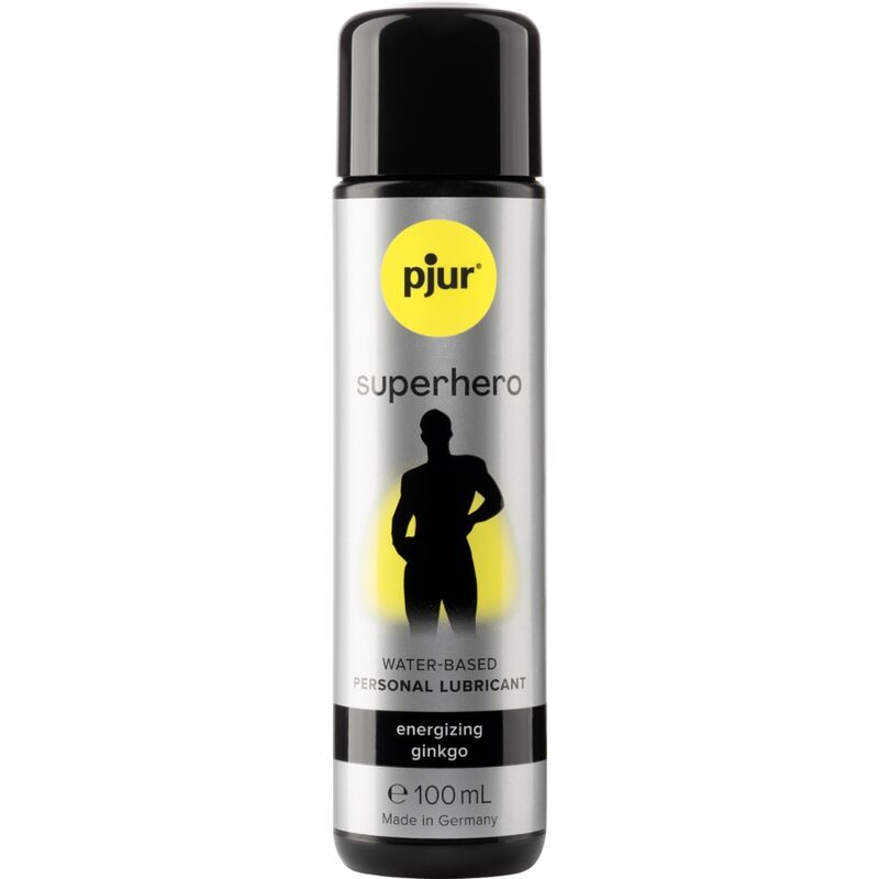 pjur superhero Energizing Glide — Lubrifiant à l’eau au ginkgo — 100 ml