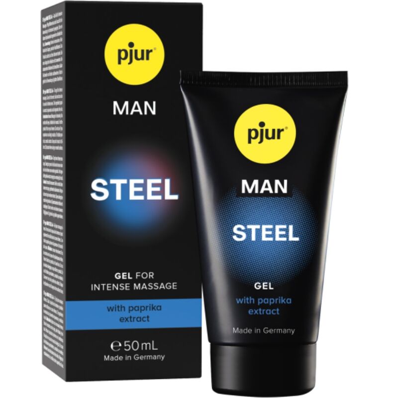 pjur MAN STEEL Gel – Gel de masaje íntimo para hombre, 50 ml