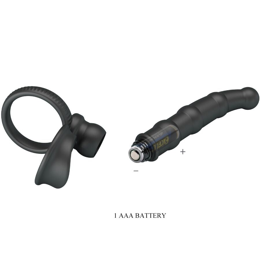 Pretty Love — Anneau pénis vibrant tatum avec plug 10 vibrations noir