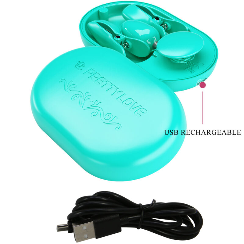 Pretty Love – Pinze per capezzoli con elettrostimolazione, blu