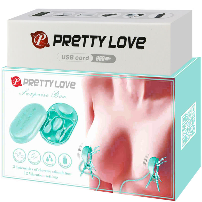 Pretty Love – Pinze per capezzoli con elettrostimolazione, blu
