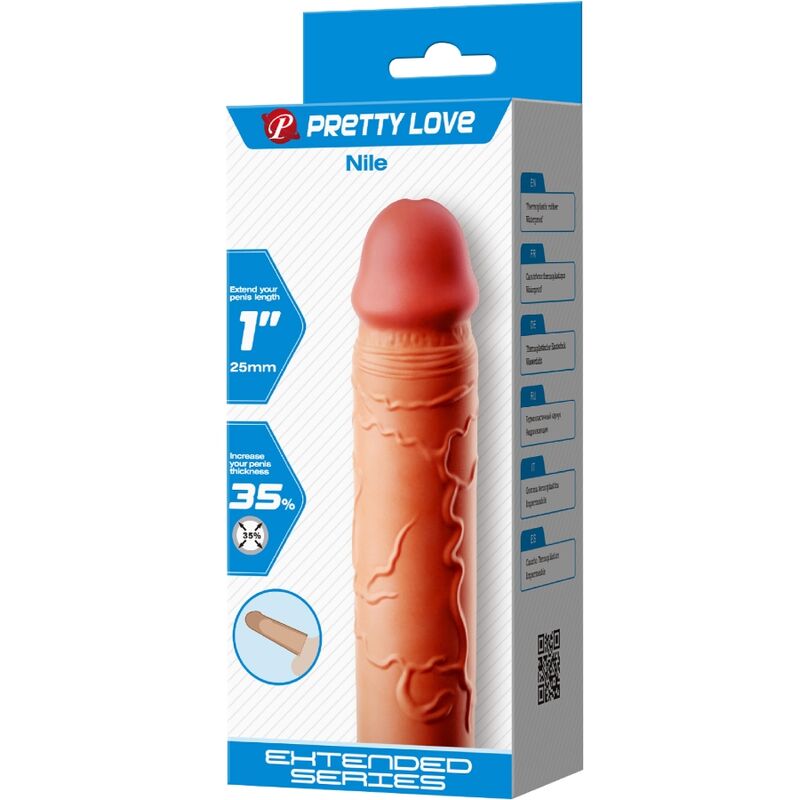 Guaina fallica di estensione Pretty Love Nile, color carne