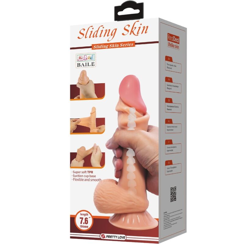 Pretty Love Sliding Skin 19,4 – Consolador realista con ventosa