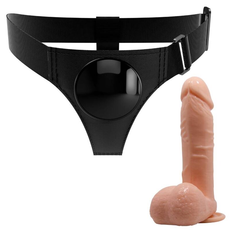 Pretty Love — Harnais slips harnais universel avec gode tom 20 cm naturel