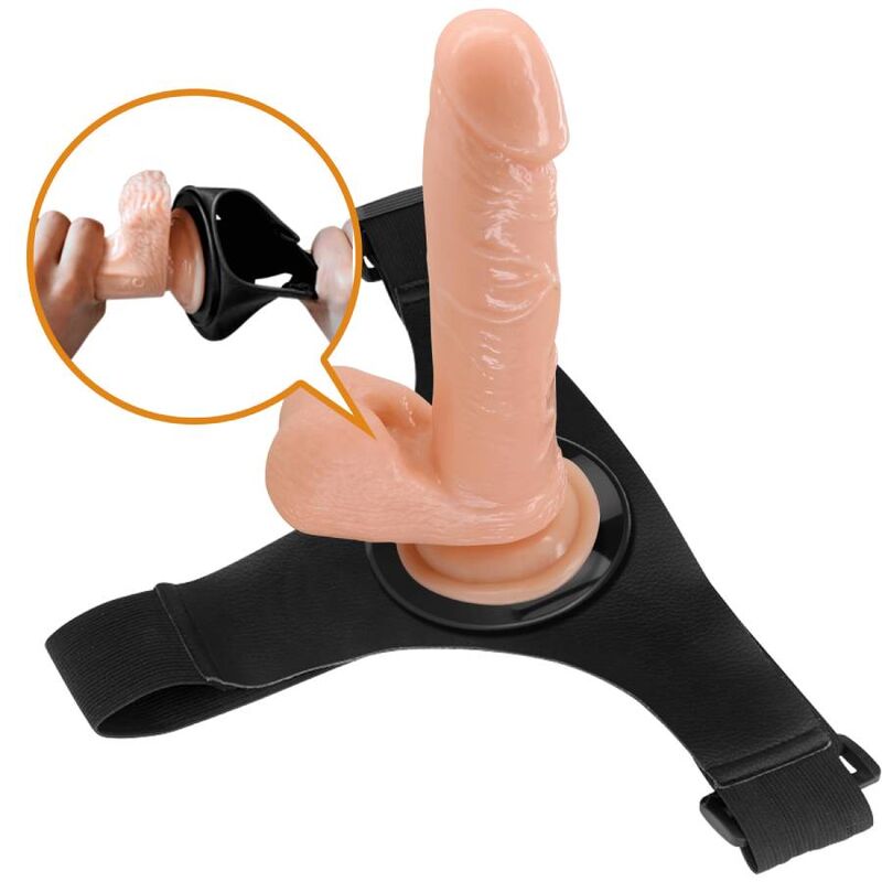 Pretty Love — Harnais slips harnais universel avec gode tom 20 cm naturel