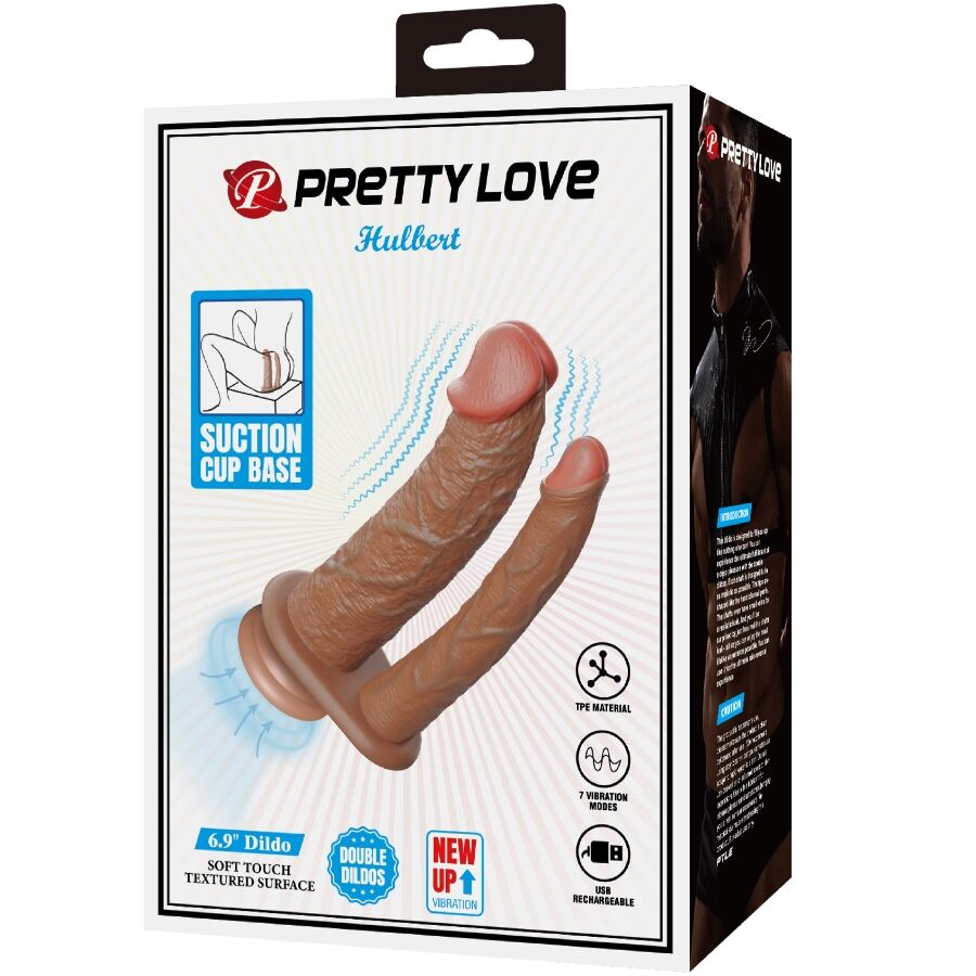 Pretty Love — Hulbert double gode réaliste avec vibration mulato