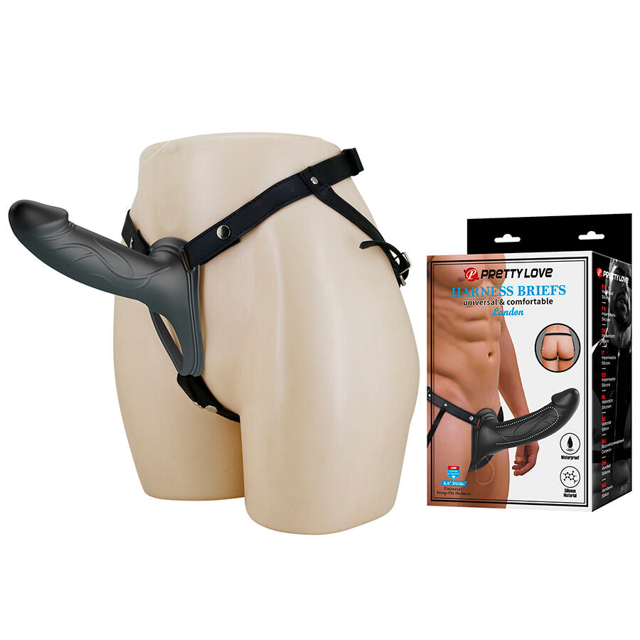 Pretty Love – Landon, hohler Strap-on in Schwarz