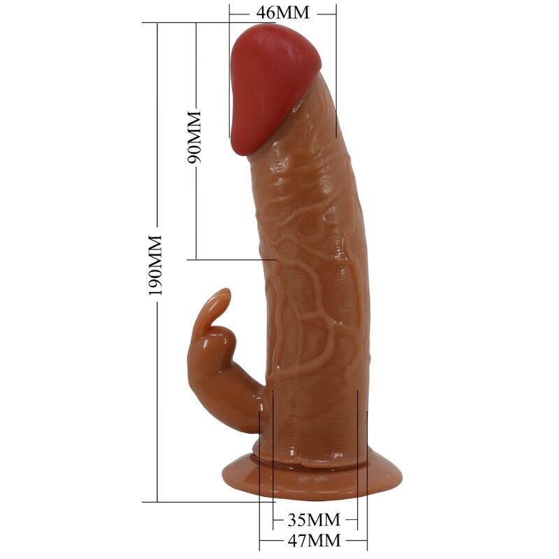 Pretty Love – Marion, universeller Harness-Slip mit vibrierendem Dildo, 19 cm, braun
