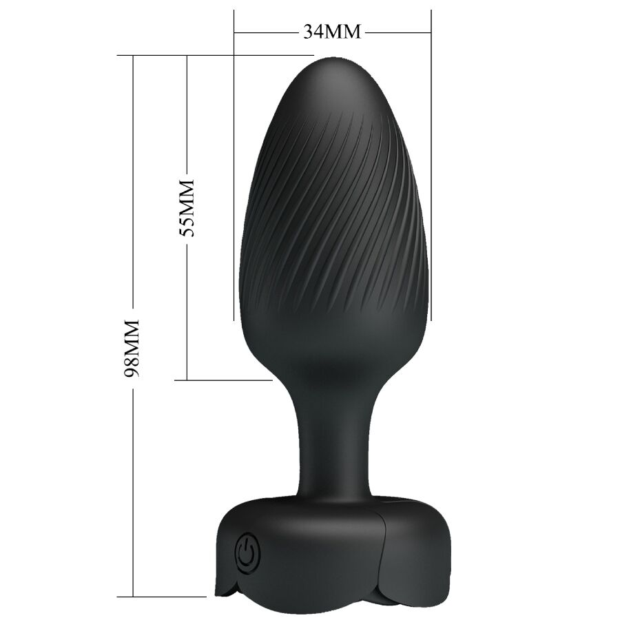 Pretty Love Osborn – Plug anale nero con luce LED, 9,8 cm