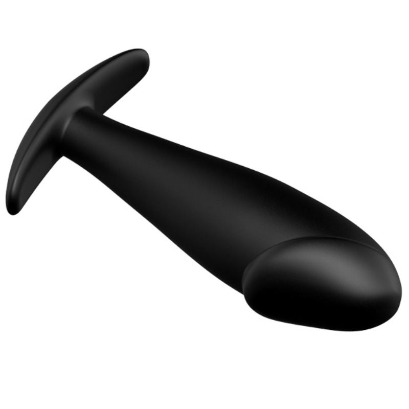 Plug anal Pretty Love de silicona con forma de pene y 12 modos de vibración, en negro