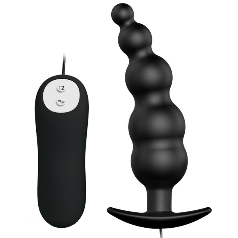 Pretty Love — Plug anal silicone extra stimulation et 12 modes de vibration noir