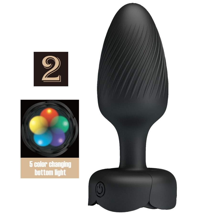 Pretty Love — Plug anal varian avec lumière LED noir 10,8 cm