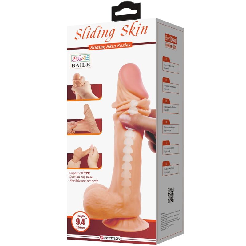 Pretty Love Sliding Skin 24 – Consolador realista con ventosa – Carne claro