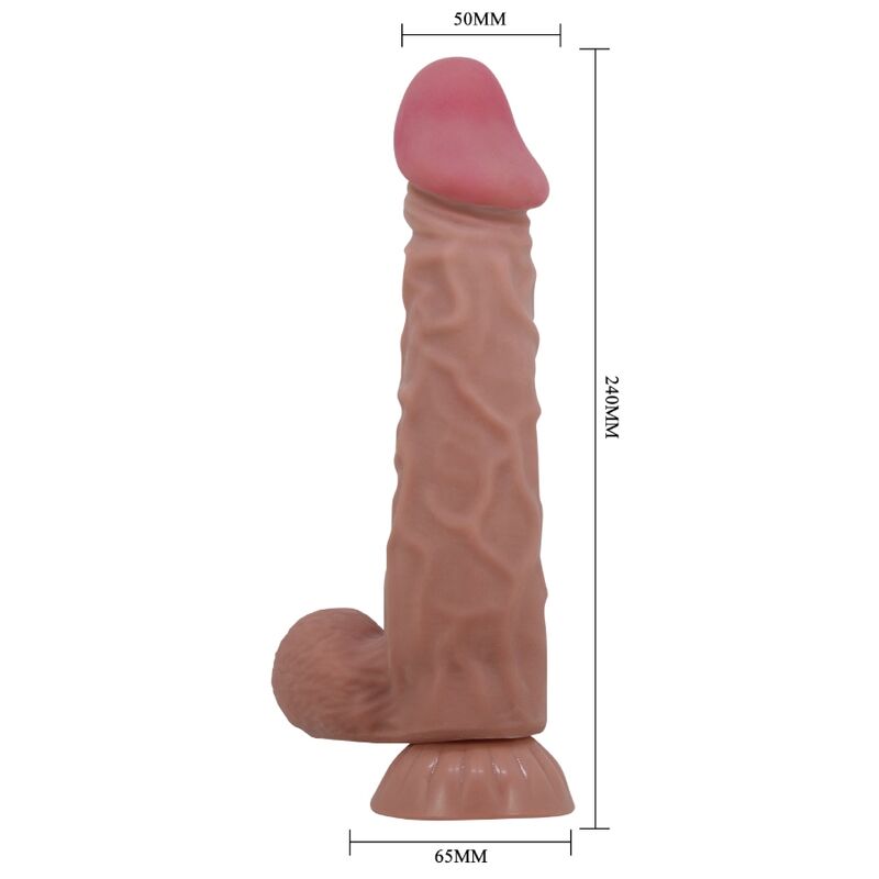 Pretty Love Sliding Skin 24 – Consolador realista con ventosa – Marrón