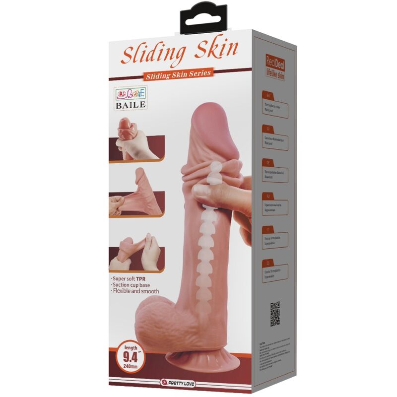 Pretty Love Sliding Skin 24 – Consolador realista con ventosa – Marrón