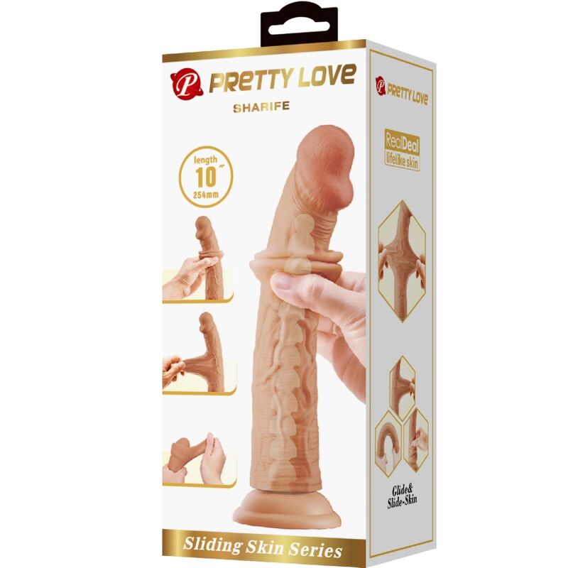 Pretty Love Sharife – Consolador realista con ventosa, sin testículos – Carne claro