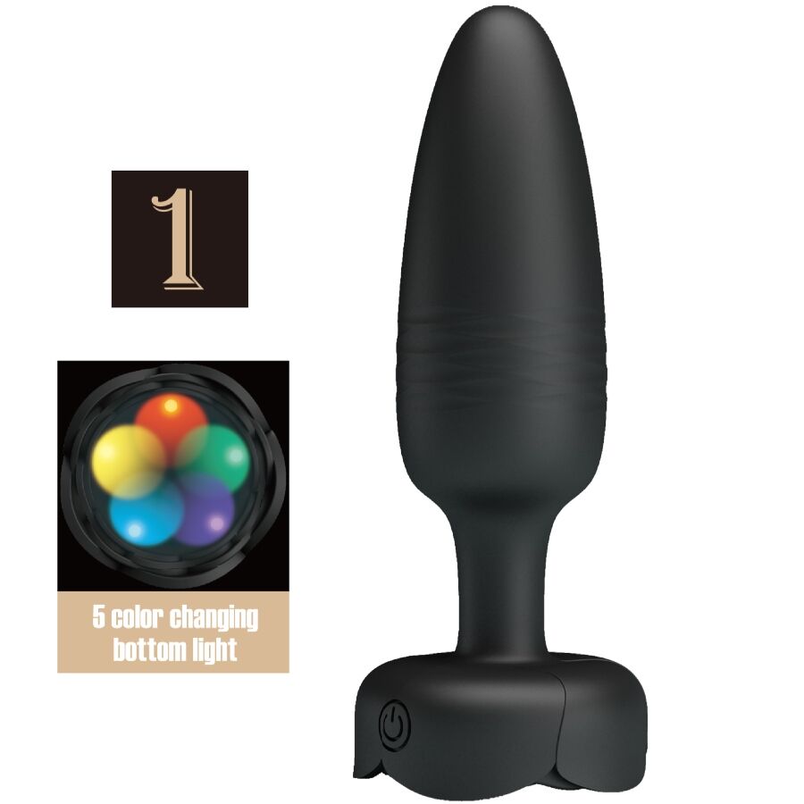 Pretty Love — Tarion plug anal avec lumière LED noir 12,5 cm