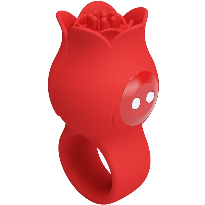 Vibratore da dito Pretty Love Jae a forma di rosa rossa, 10 vibrazioni