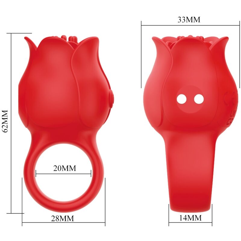 Vibratore da dito Pretty Love Jae a forma di rosa rossa, 10 vibrazioni