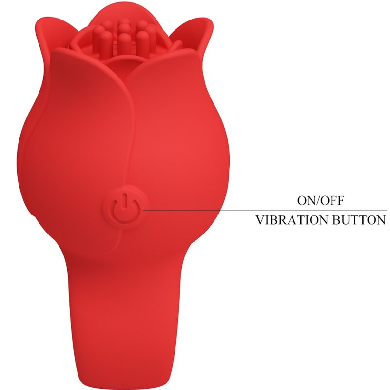 Vibratore da dito Pretty Love Jae a forma di rosa rossa, 10 vibrazioni