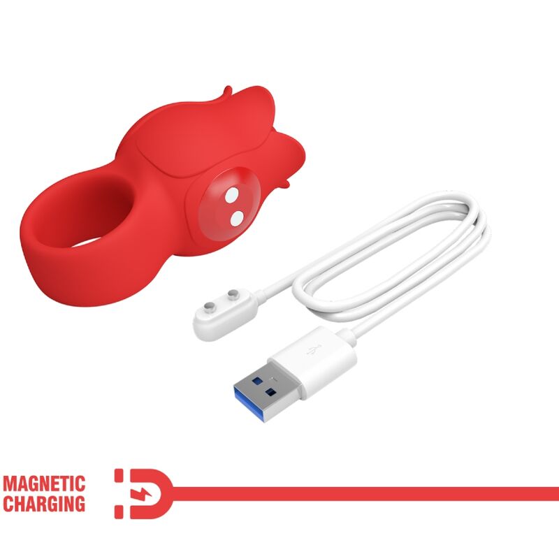 Vibratore da dito Pretty Love Jae a forma di rosa rossa, 10 vibrazioni