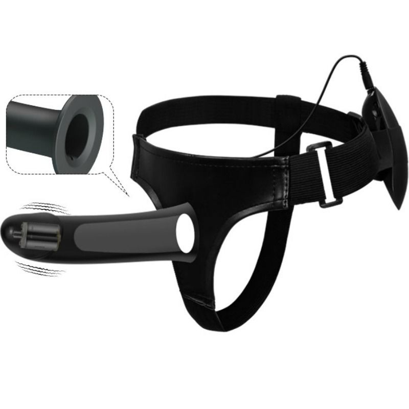 Pretty Love — Vito strap on avec gode creux et vibration 17.3 cm