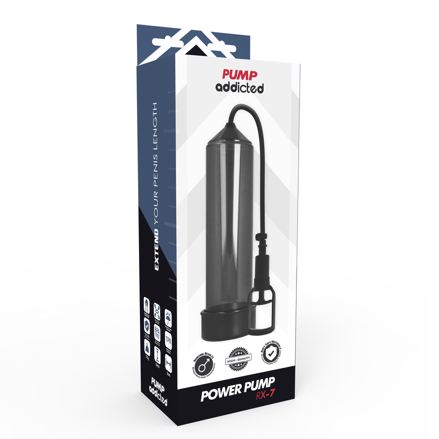 Confezione della pompa RX7 nera, vista frontale