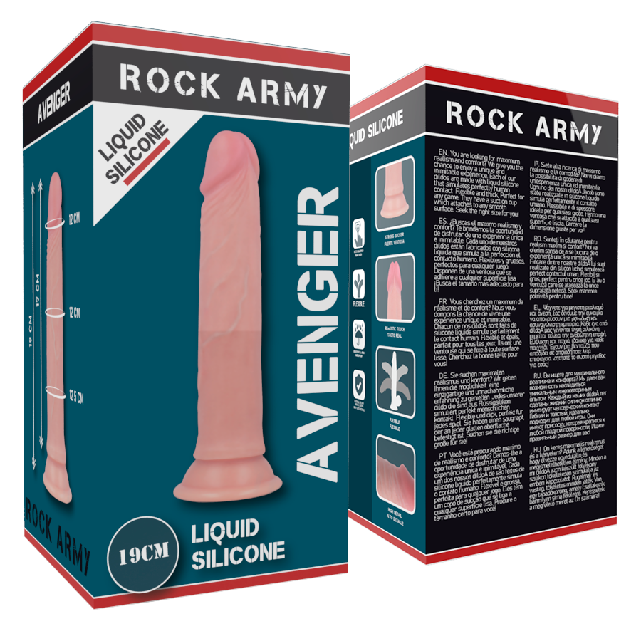 Rock Army Avenger – realistischer Dildo aus Premium-Flüssigsilikon, 19 cm, Ø 3,98 cm