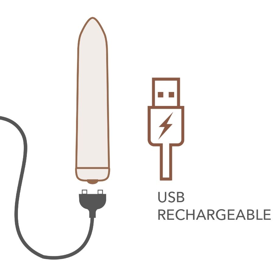 Rocks-Off – Aufladbarer Minivibrator im Bullet-Format, 16 Modi – Golden Rose