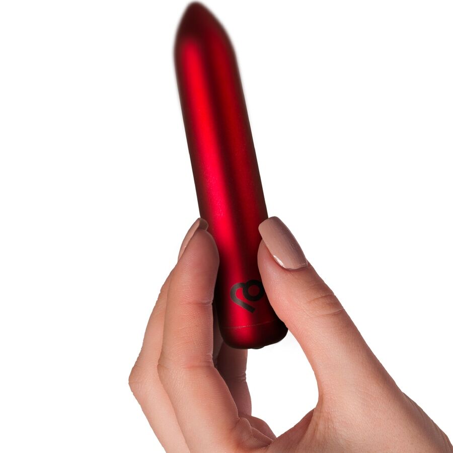 Rocks-Off – Aufladbarer Minivibrator im Bullet-Format, 16 Modi – Poppy Red