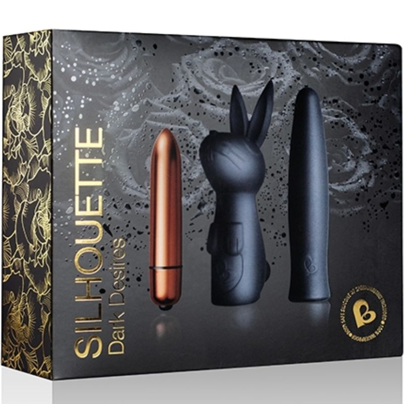 Rocks-Off Silhouette Dark Desire – Klitoris-Vibrator-Set mit zwei Hüllen