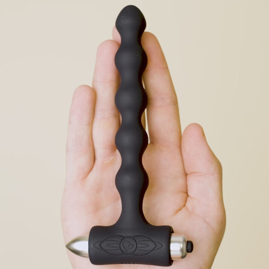 Rocks-Off Petite Sensations Pearls – Vibrierende Analkette mit Kapsel – Schwarz