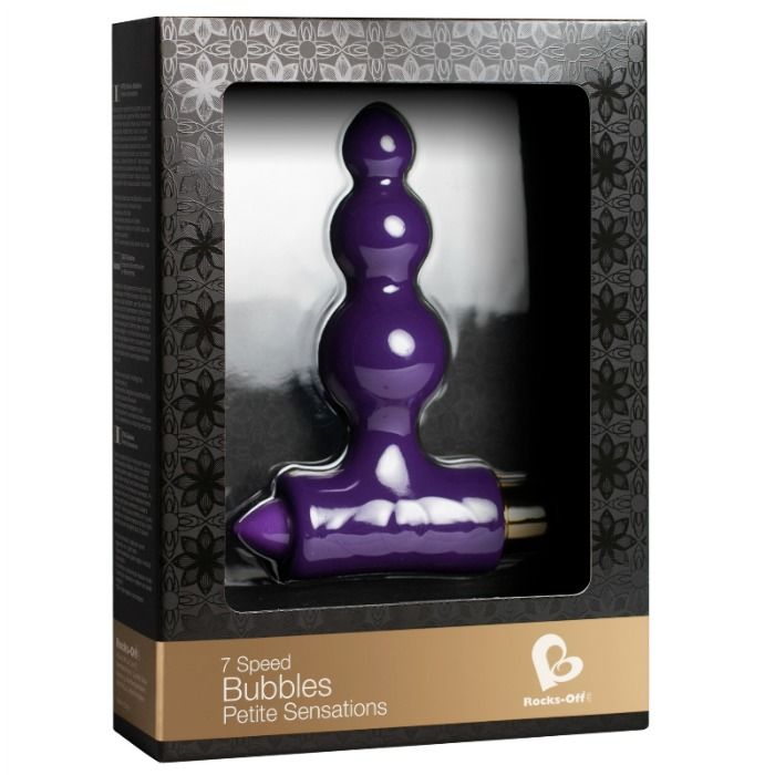 Rocks-Off Petite Sensations Bubbles – Plug anale vibrante a tre sfere – Viola