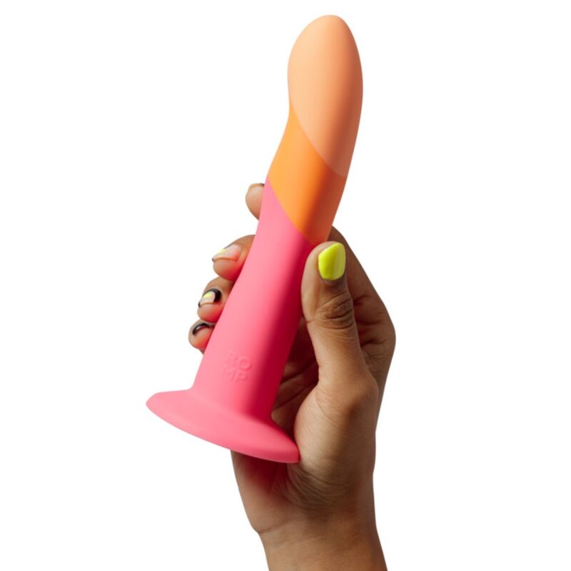 ROMP Dizi – Consolador curvado de silicona con ventosa, 18 cm