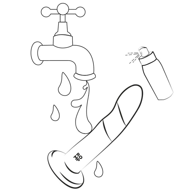 ROMP Dizi – Consolador curvado de silicona con ventosa, 18 cm