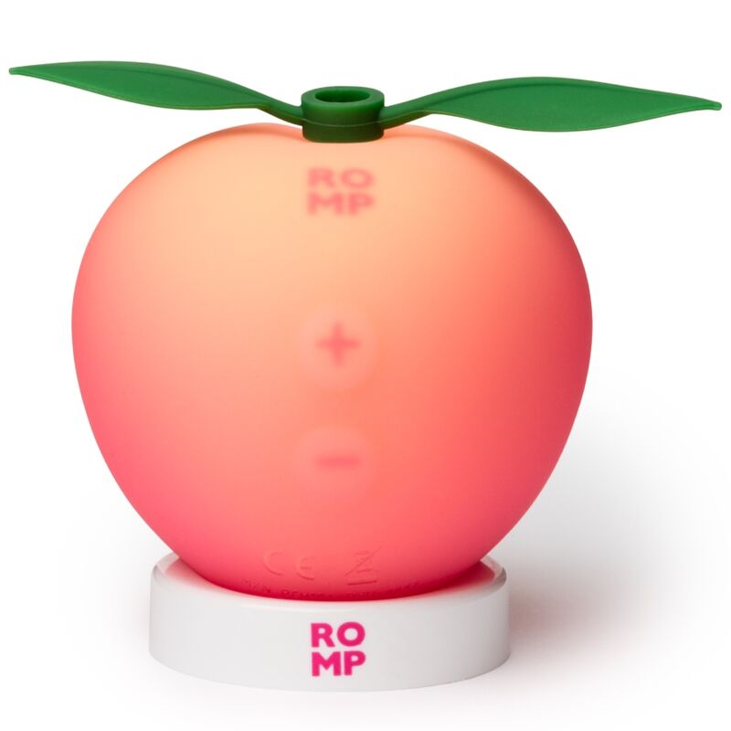 ROMP Pink Peach – Druckwellenvibrator in Pfirsichform mit Ständer
